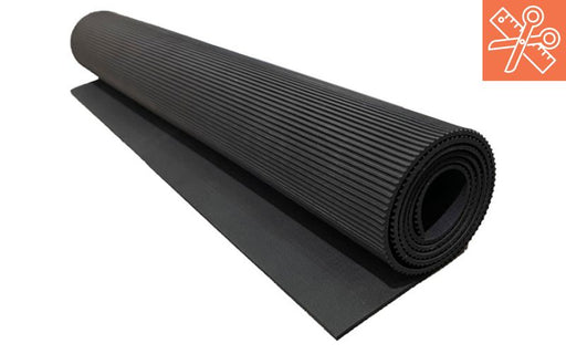 Full product roll of the black Versatile Rubber Matting Roll made to measure sized 1200mm x per linear metre