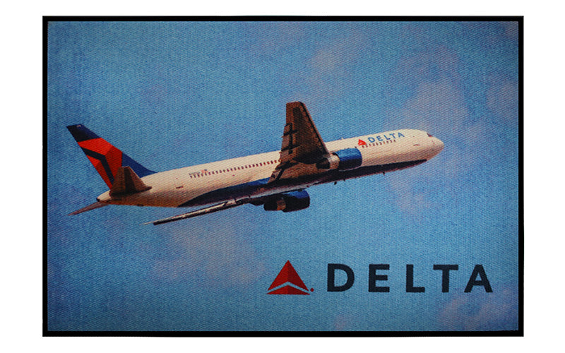 Product image of a Printed Berber Logo Mat for an airline to aesthetically and functionally display your brand.