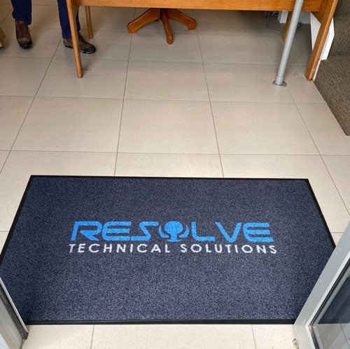 Insitu product image of PrintScraper Logo Mat at office entrance