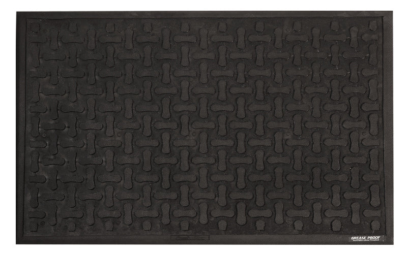 Full product image of the black rubber Comfort Scrape anti-fatigue mat