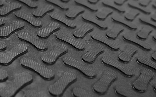 Close up image of the blue textured Comfort Scrape Mat