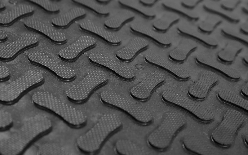 Close up image of the blue textured Comfort Scrape Mat